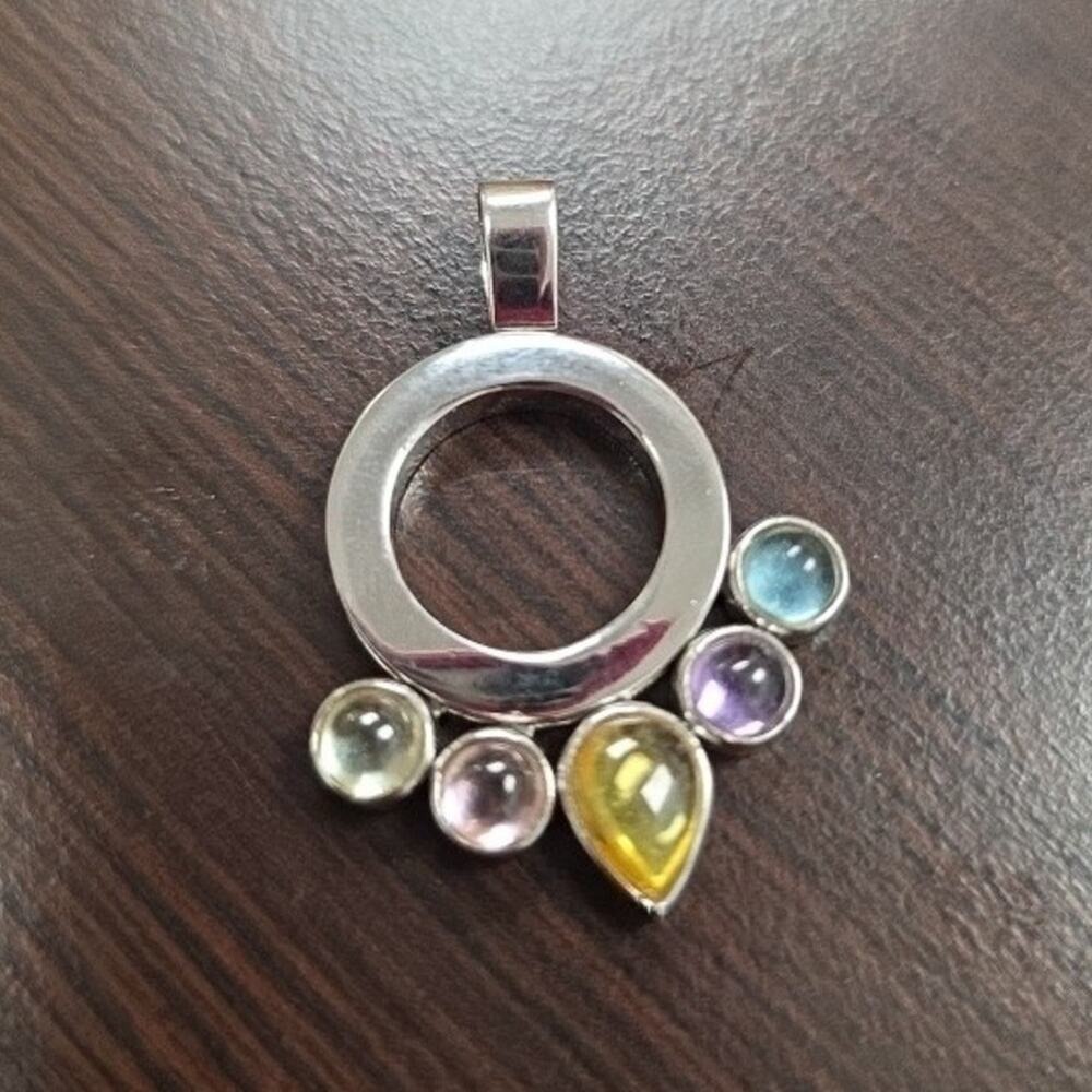 Sterling Silver Multi Gem Stone Pendant